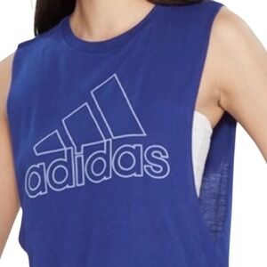 Adidas Women Royal Blue Sleeveless Muscle Tank Top Ultimate 2.0 S P